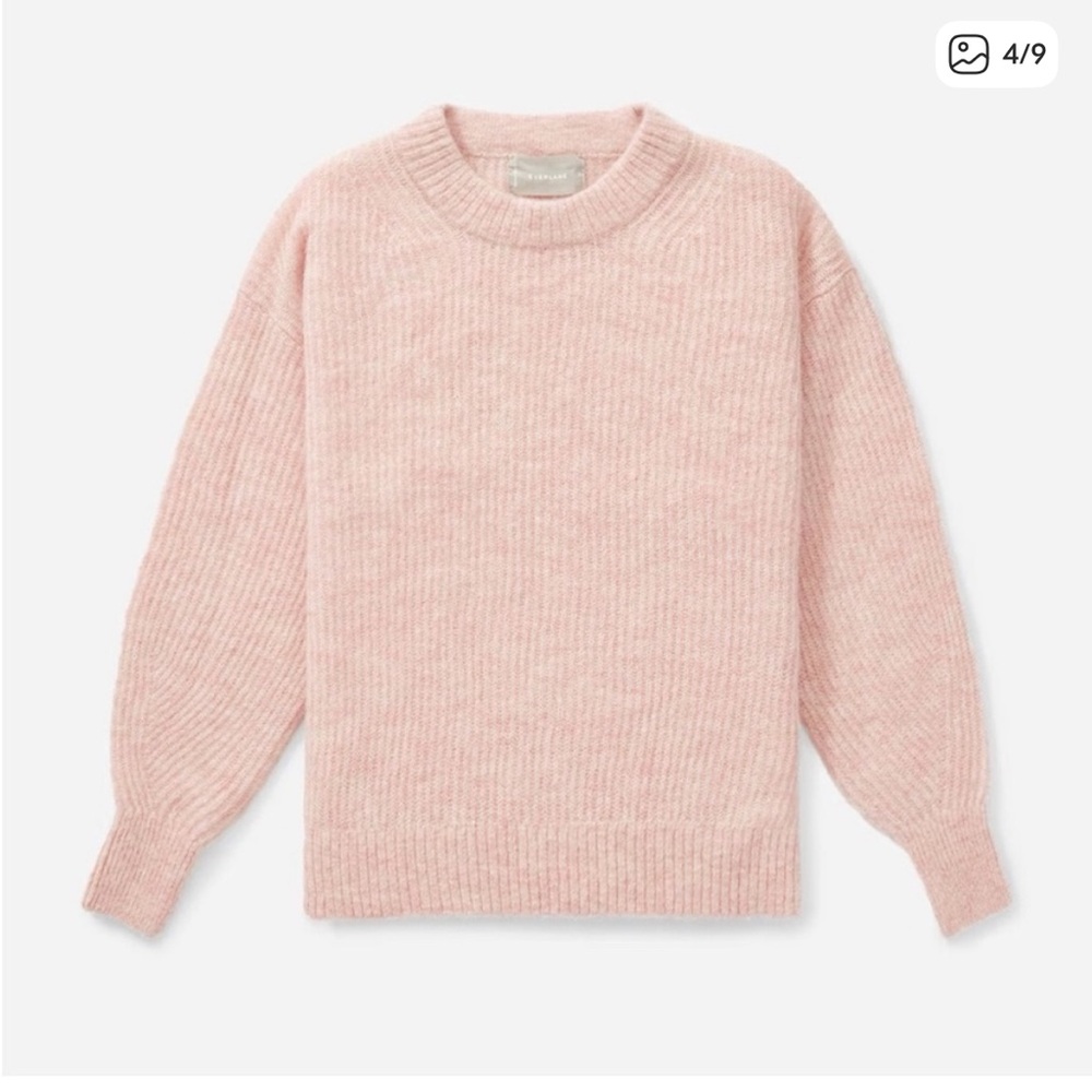 Everlane The Cocoon Crewneck in Alpaca Wool Knit Pullover in Blush Pink.  Size M